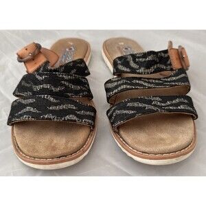 Skechers Bobs Blazing Star Eastern Star 113661 Sandals Black Zebra Size 8 Slides